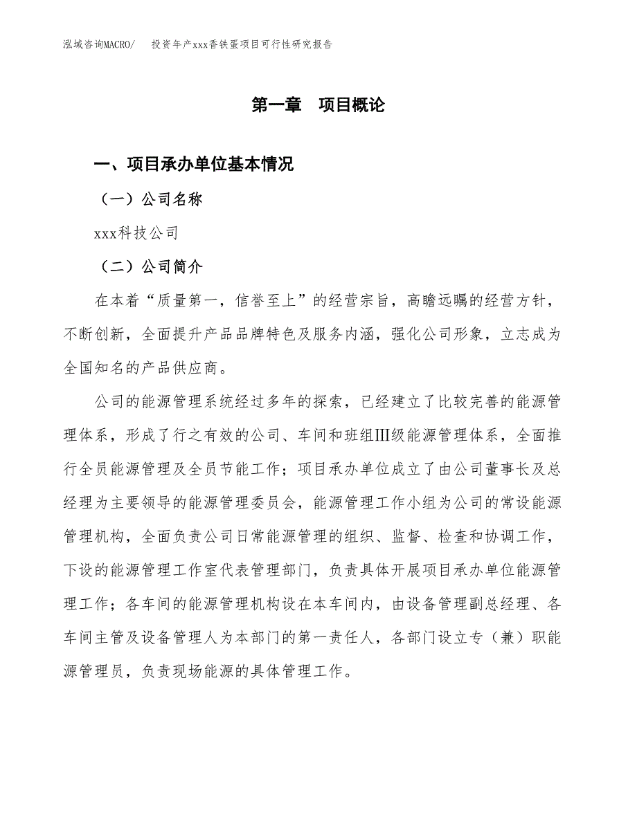 投资年产xxx香铁蛋项目可行性研究报告_第4页