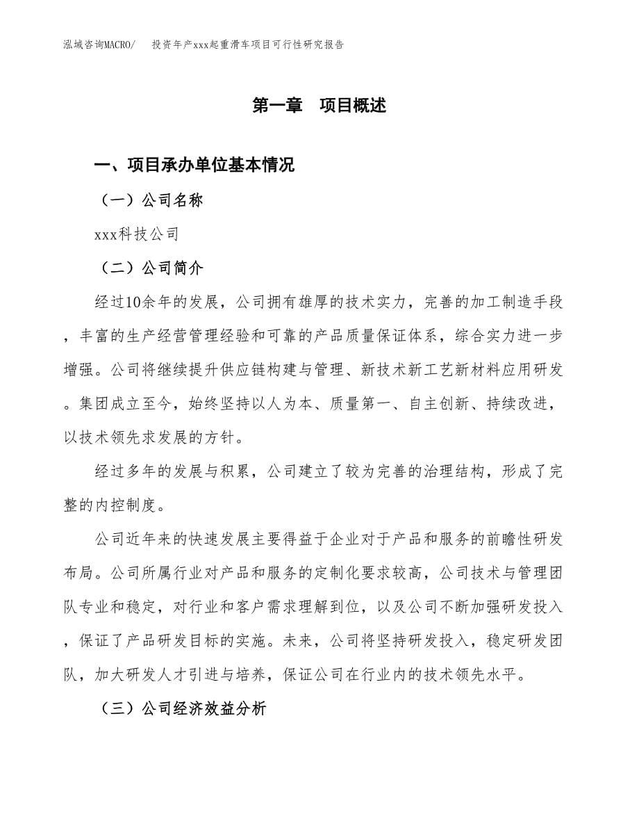 投资年产xxx起重滑车项目可行性研究报告_第5页