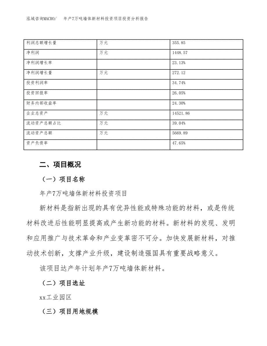 年产7万吨墙体新材料投资项目投资分析报告（立项）_第5页