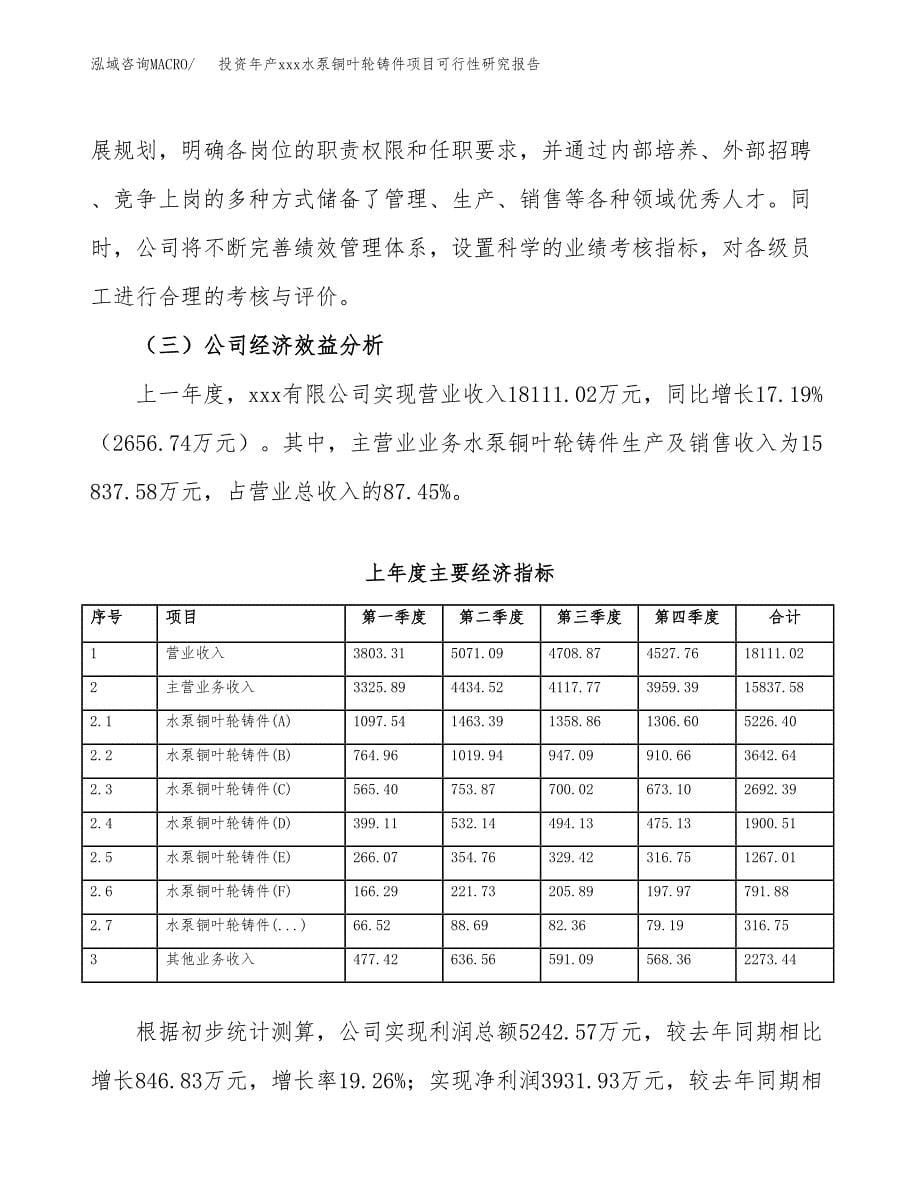 投资年产xxx水泵铜叶轮铸件项目可行性研究报告_第5页