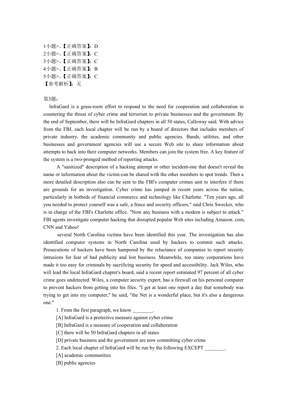 2011年12月大学英语四级全真预测试题四及答案解析_第4页