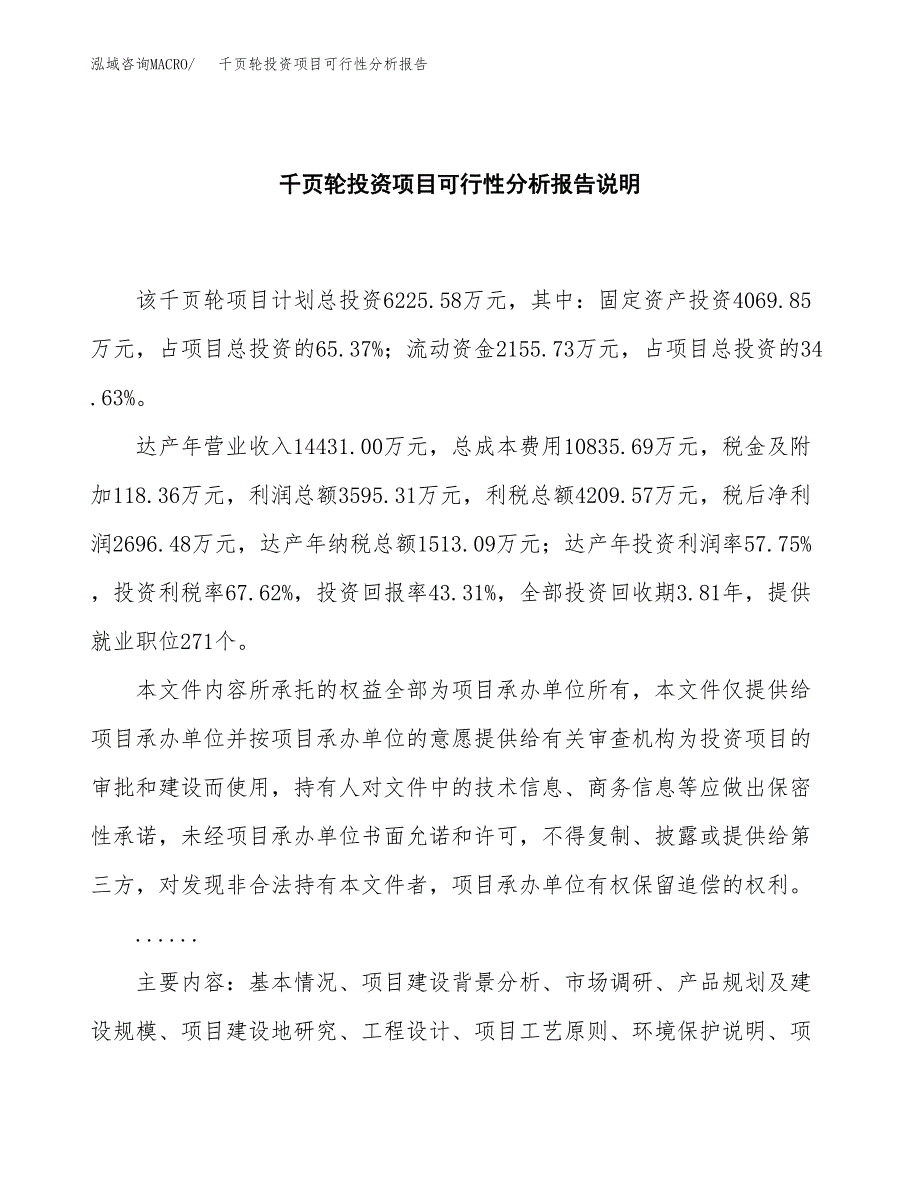 千页轮投资项目可行性分析报告word可编辑.docx_第2页