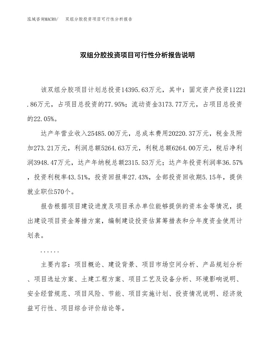 双组分胶投资项目可行性分析报告word可编辑.docx_第2页