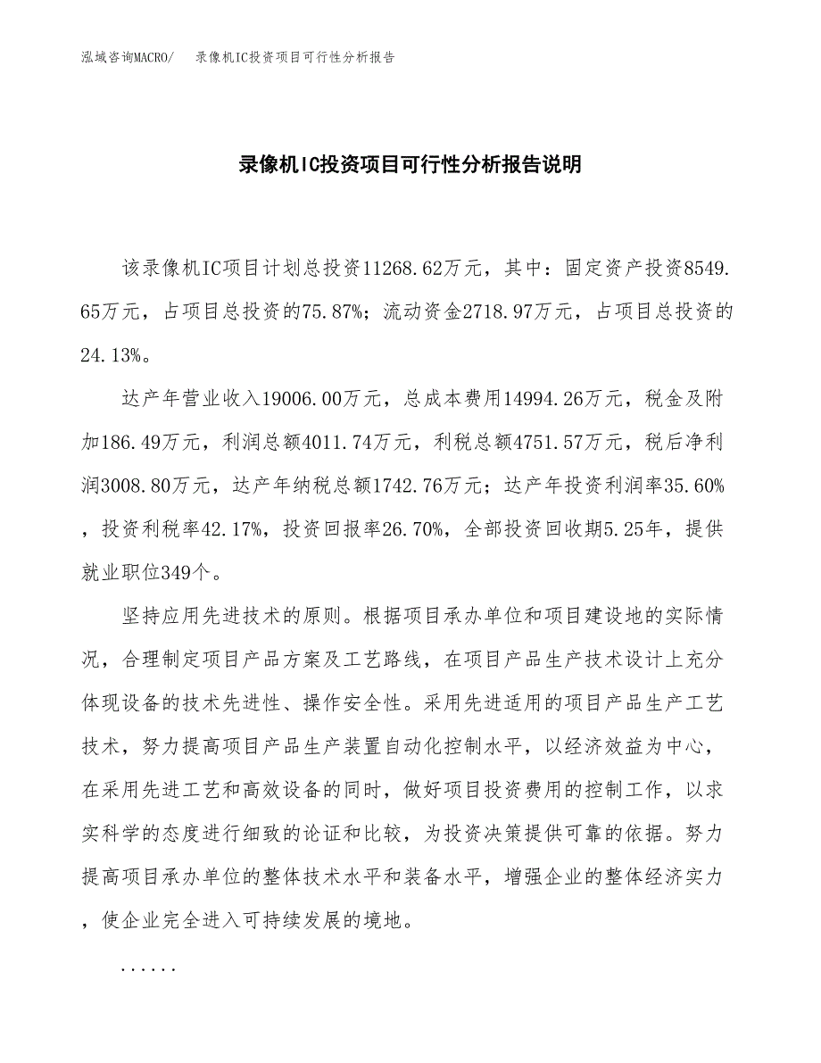 录像机IC投资项目可行性分析报告word可编辑.docx_第2页