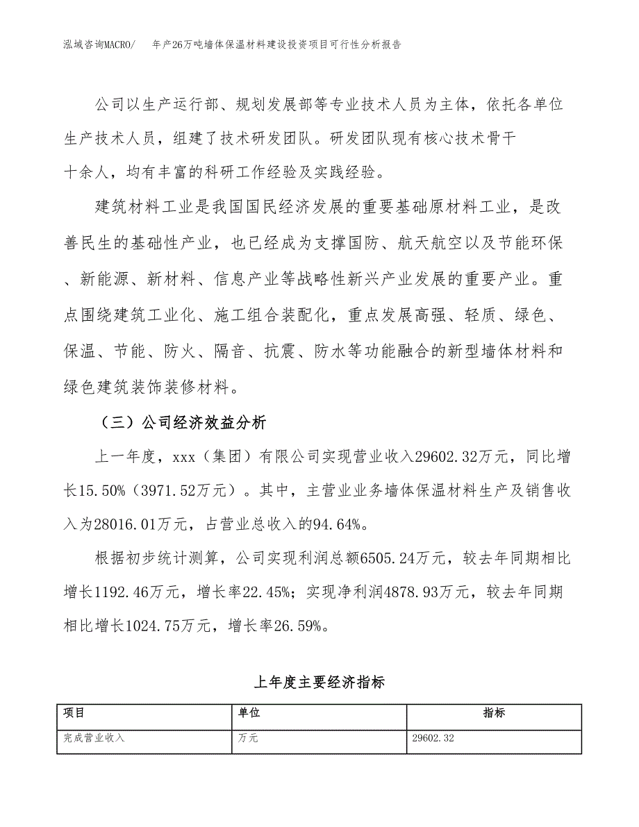 年产26万吨墙体保温材料建设投资项目可行性分析报告参考范文_第4页