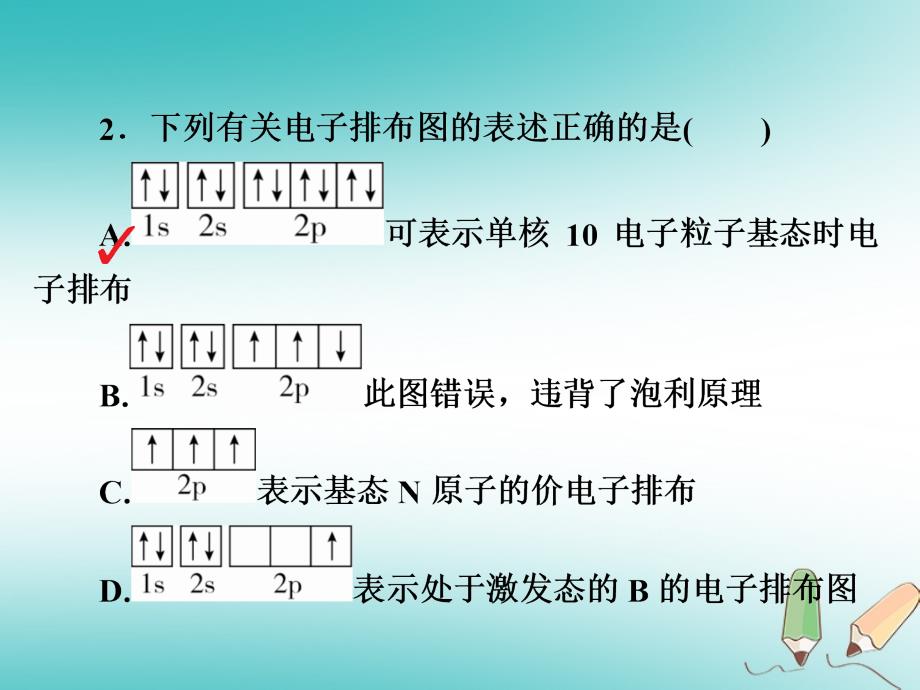 （全国通用）2019版高考化学一轮复习 第39讲 原子结构与性质习题课件_第3页