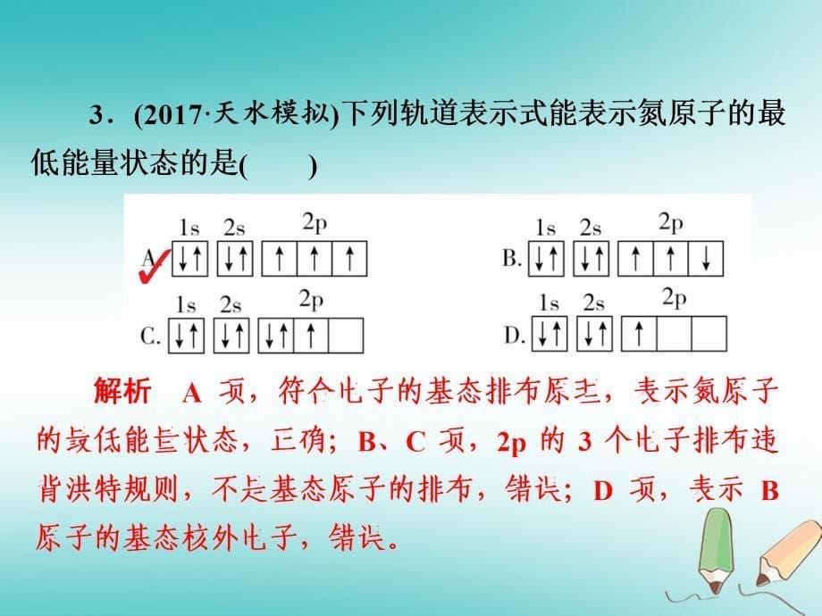 （全国通用）2019版高考化学一轮复习 第39讲 原子结构与性质习题课件_第5页