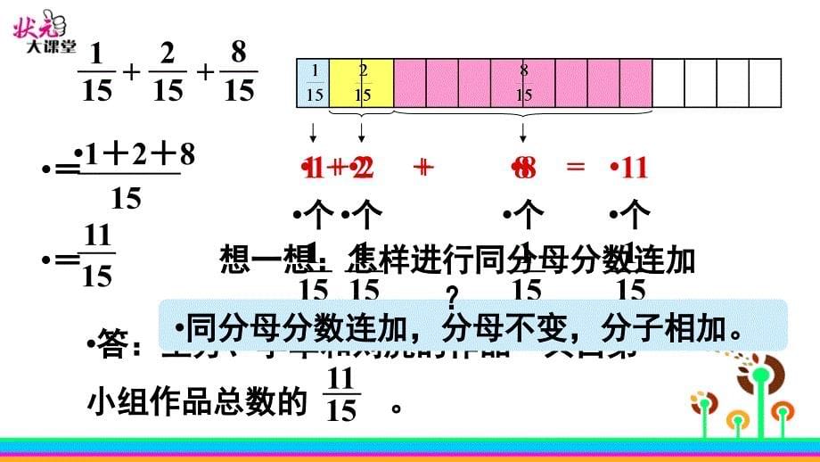 信息窗3--同分母分数连加、连减、加减混合运算_第5页