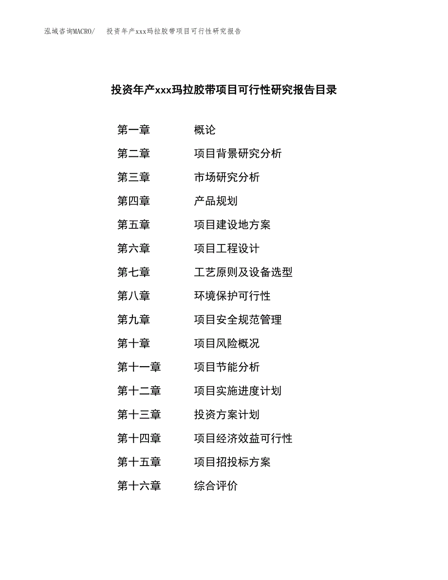 投资年产xxx玛拉胶带项目可行性研究报告_第3页