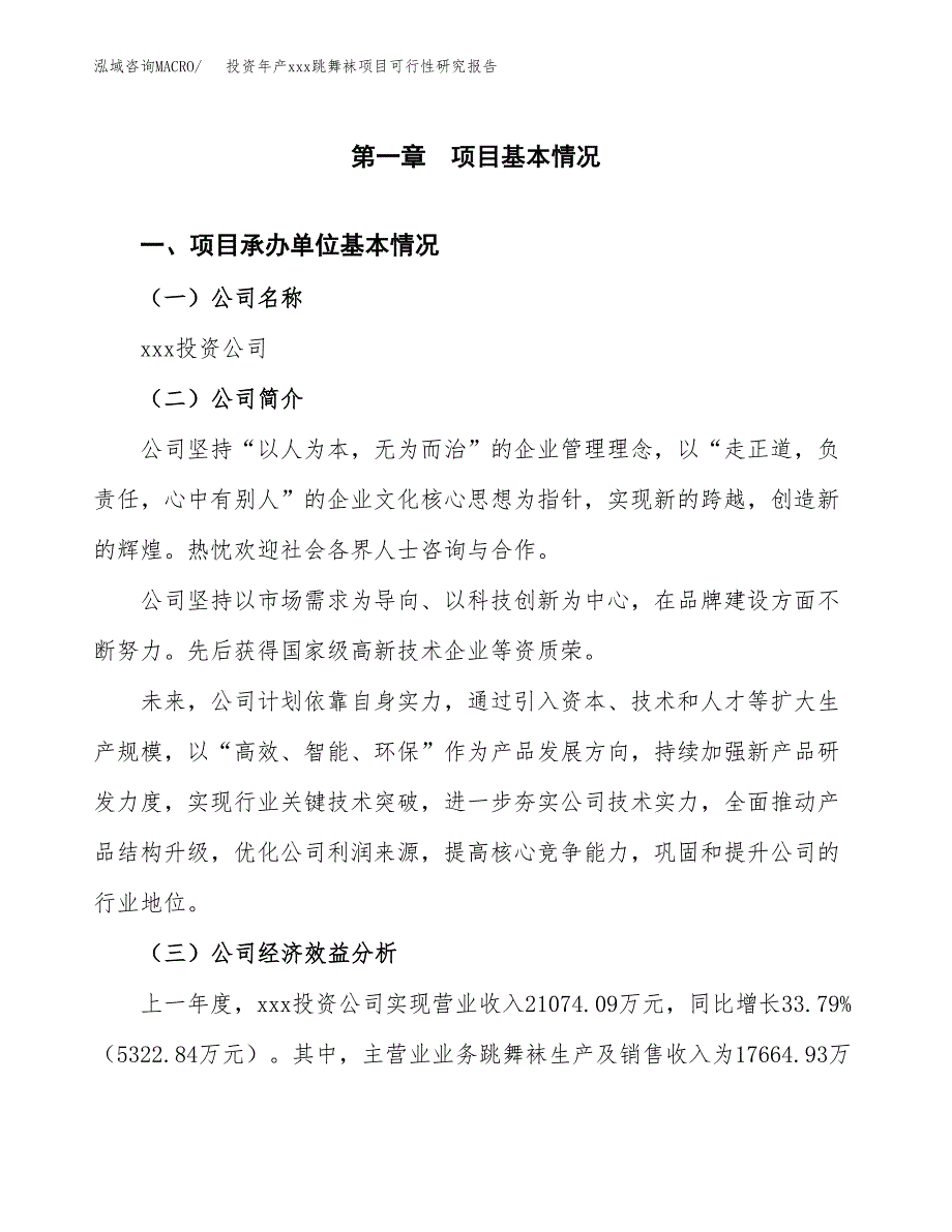 投资年产xxx跳舞袜项目可行性研究报告_第4页