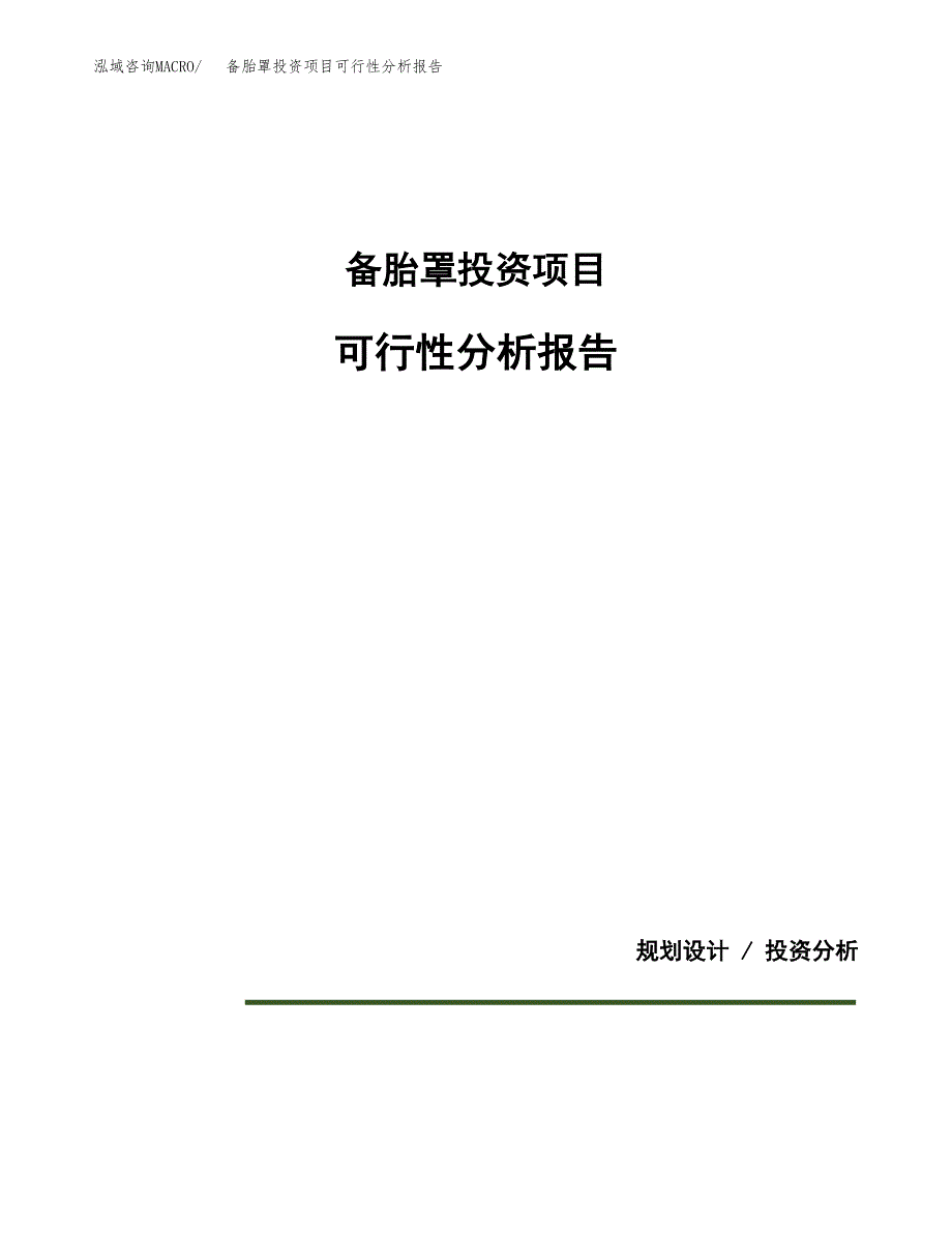 备胎罩投资项目可行性分析报告word可编辑.docx_第1页