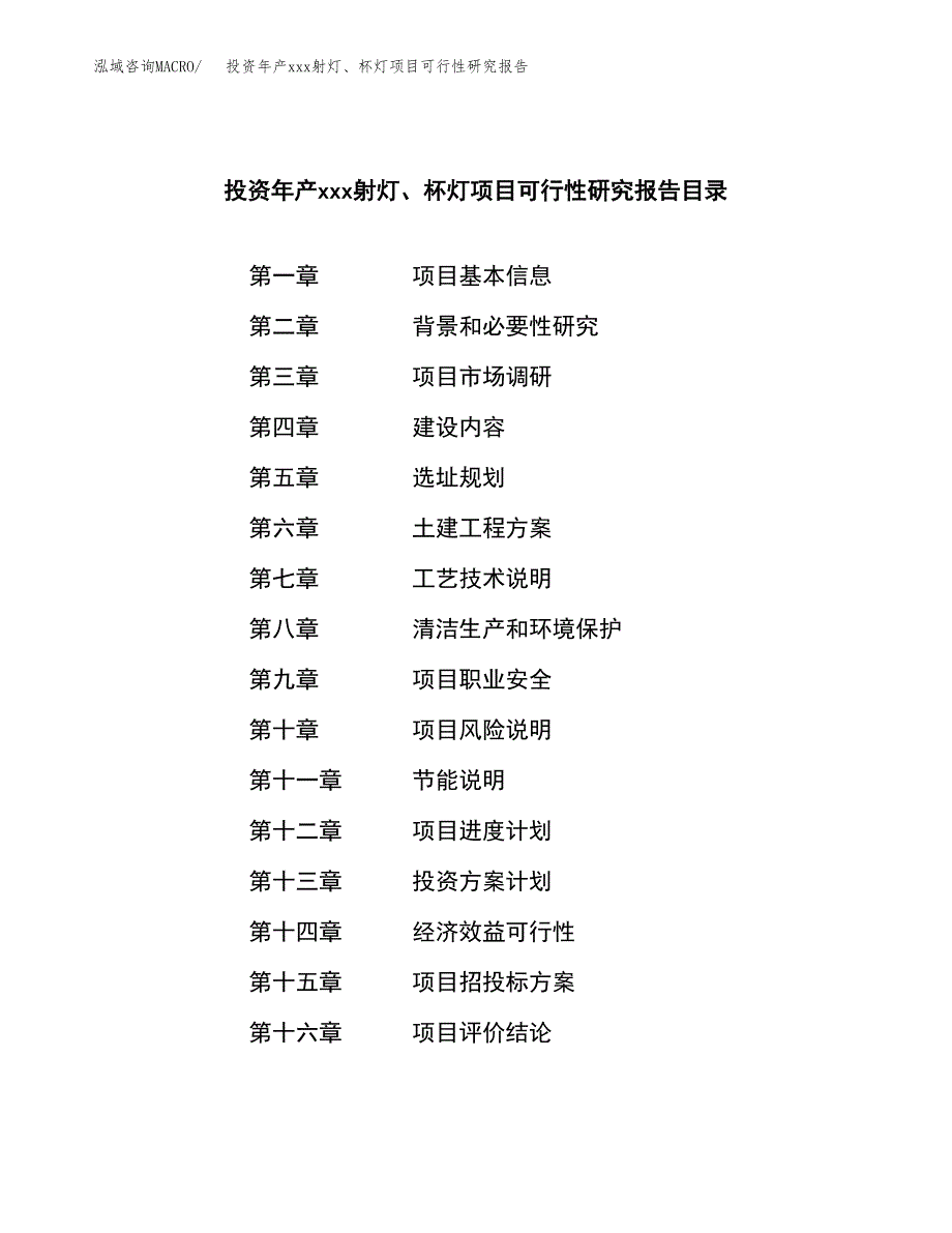 投资年产xxx射灯、杯灯项目可行性研究报告_第3页