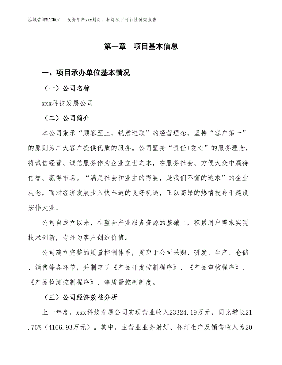 投资年产xxx射灯、杯灯项目可行性研究报告_第4页