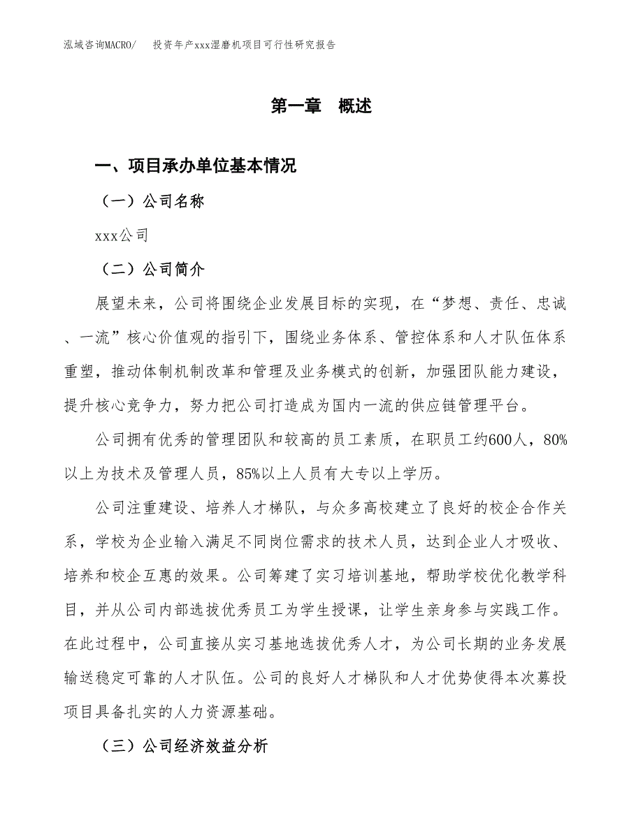 投资年产xxx湿磨机项目可行性研究报告_第4页