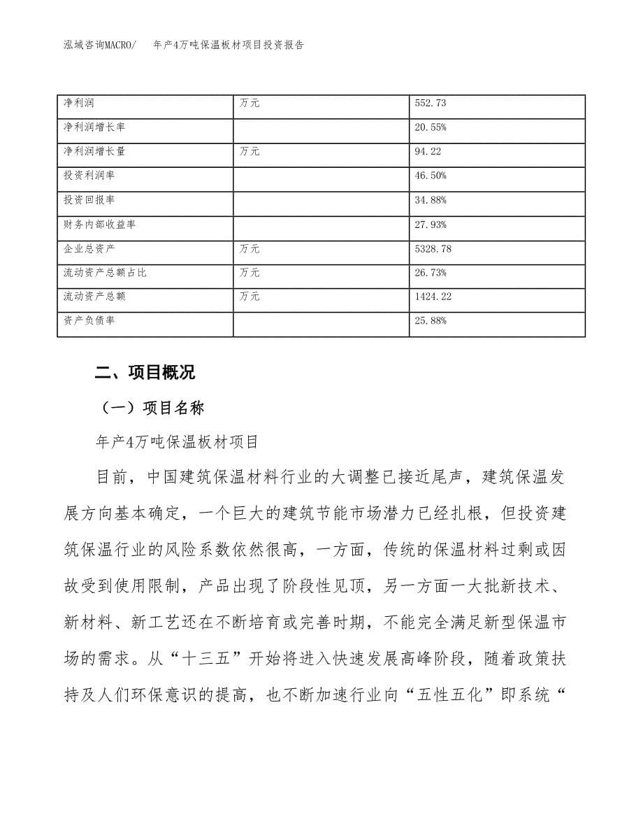 年产4万吨保温板材项目投资报告（项目申请）_第5页