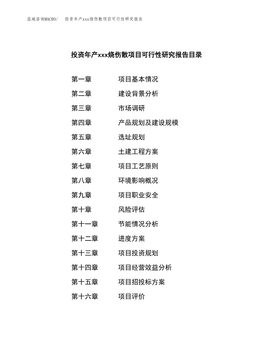 投资年产xxx烧伤散项目可行性研究报告_第3页