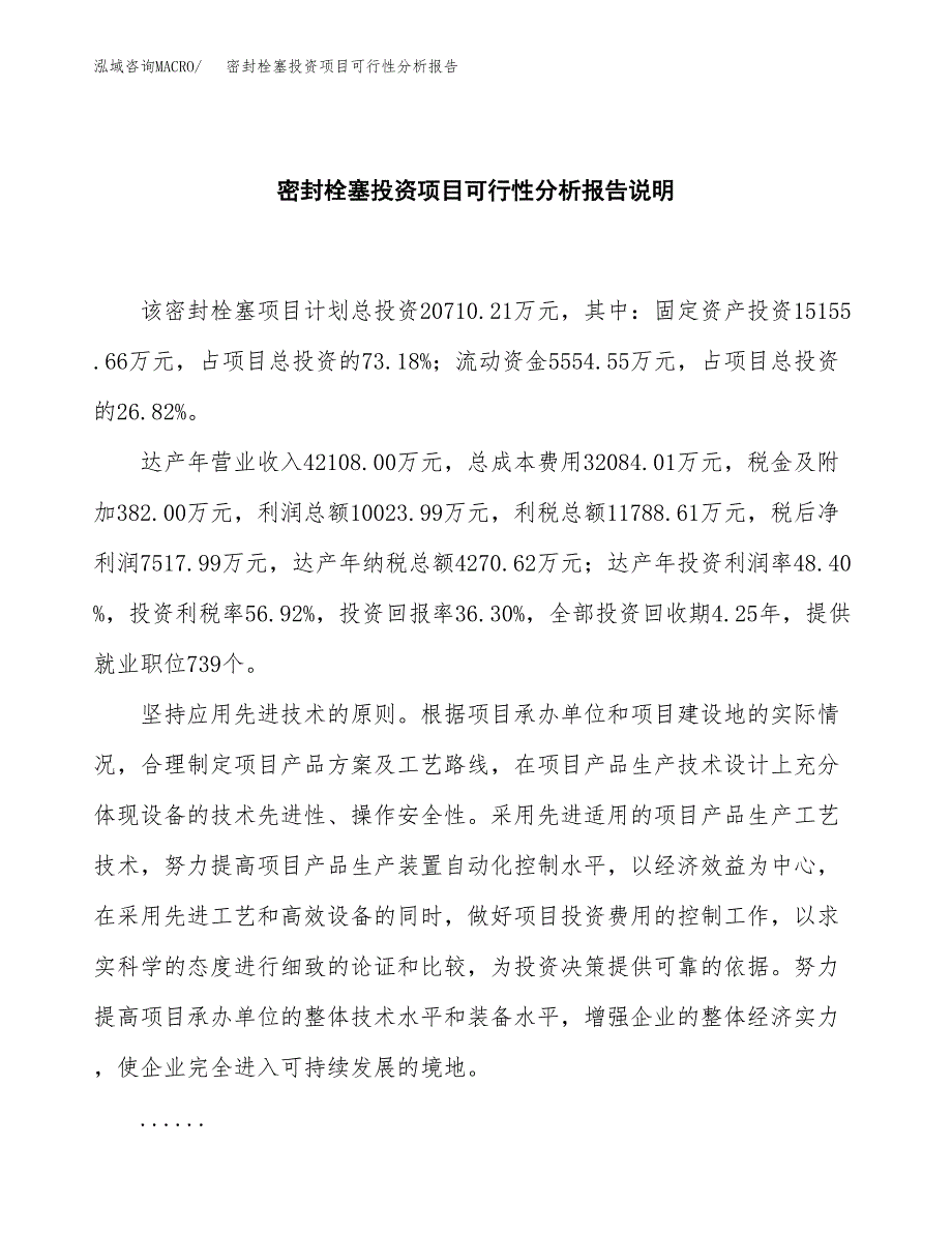 密封栓塞投资项目可行性分析报告word可编辑.docx_第2页