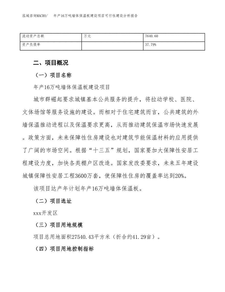 年产16万吨墙体保温板建设项目可行性建设分析报告案例_第5页