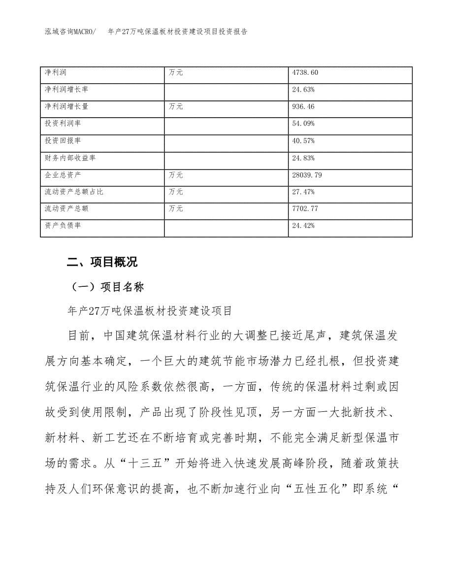 年产27万吨保温板材投资建设项目投资报告（申报材料）_第5页