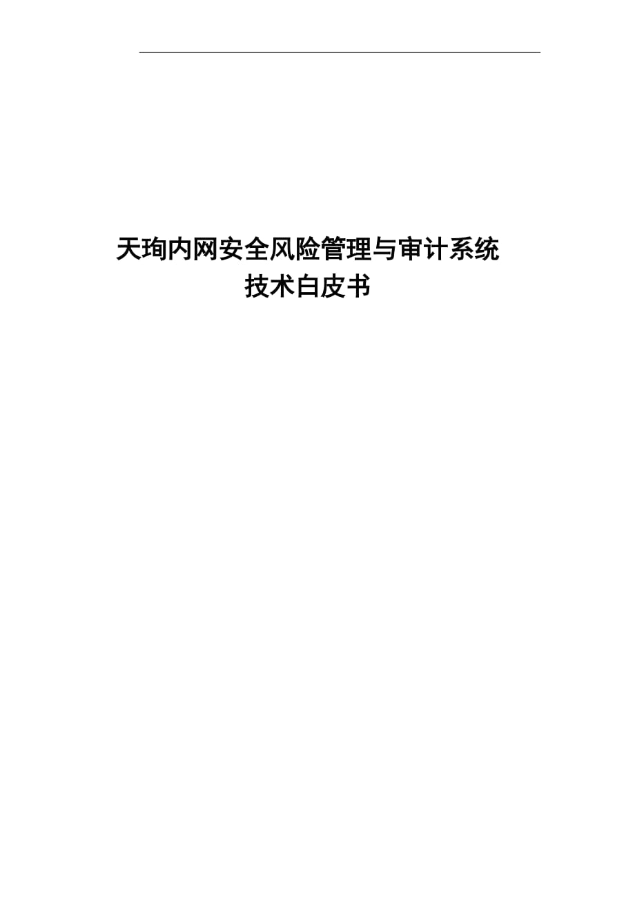 070823-天珣内网安全风险管理与审计系统技术白皮书_第1页