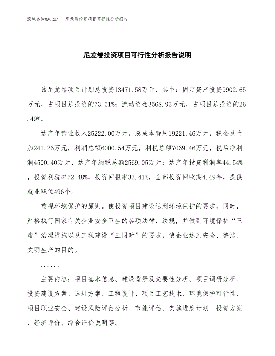 尼龙卷投资项目可行性分析报告word可编辑.docx_第2页