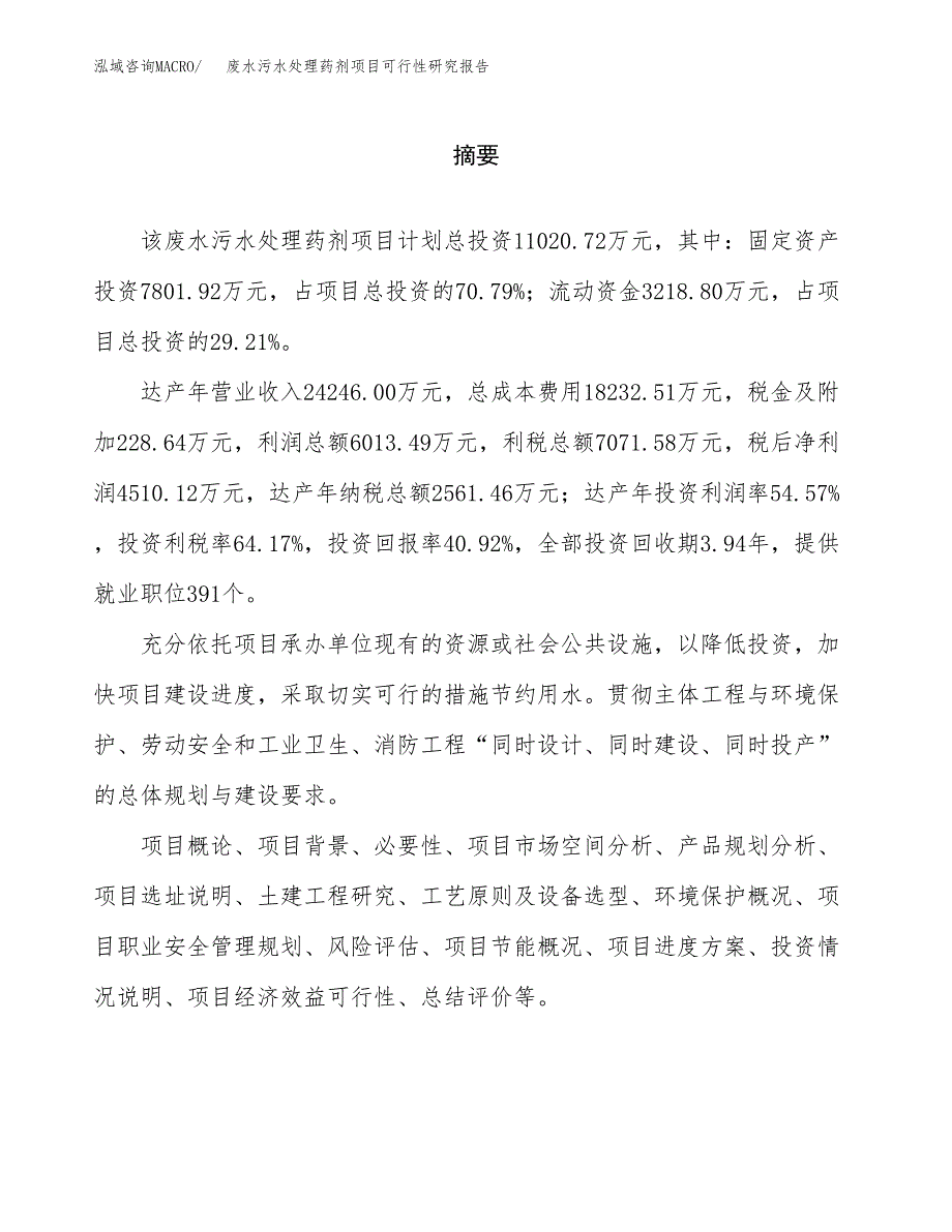 废水污水处理药剂项目可行性研究报告word可编辑（总投资11000万元）.docx_第2页