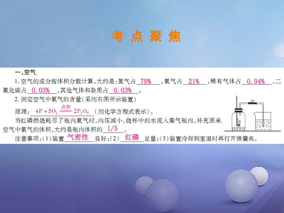 江西省2017年中考化学总复习 第1部分 单元梳理 第二单元 我们周围的空气课件_第3页