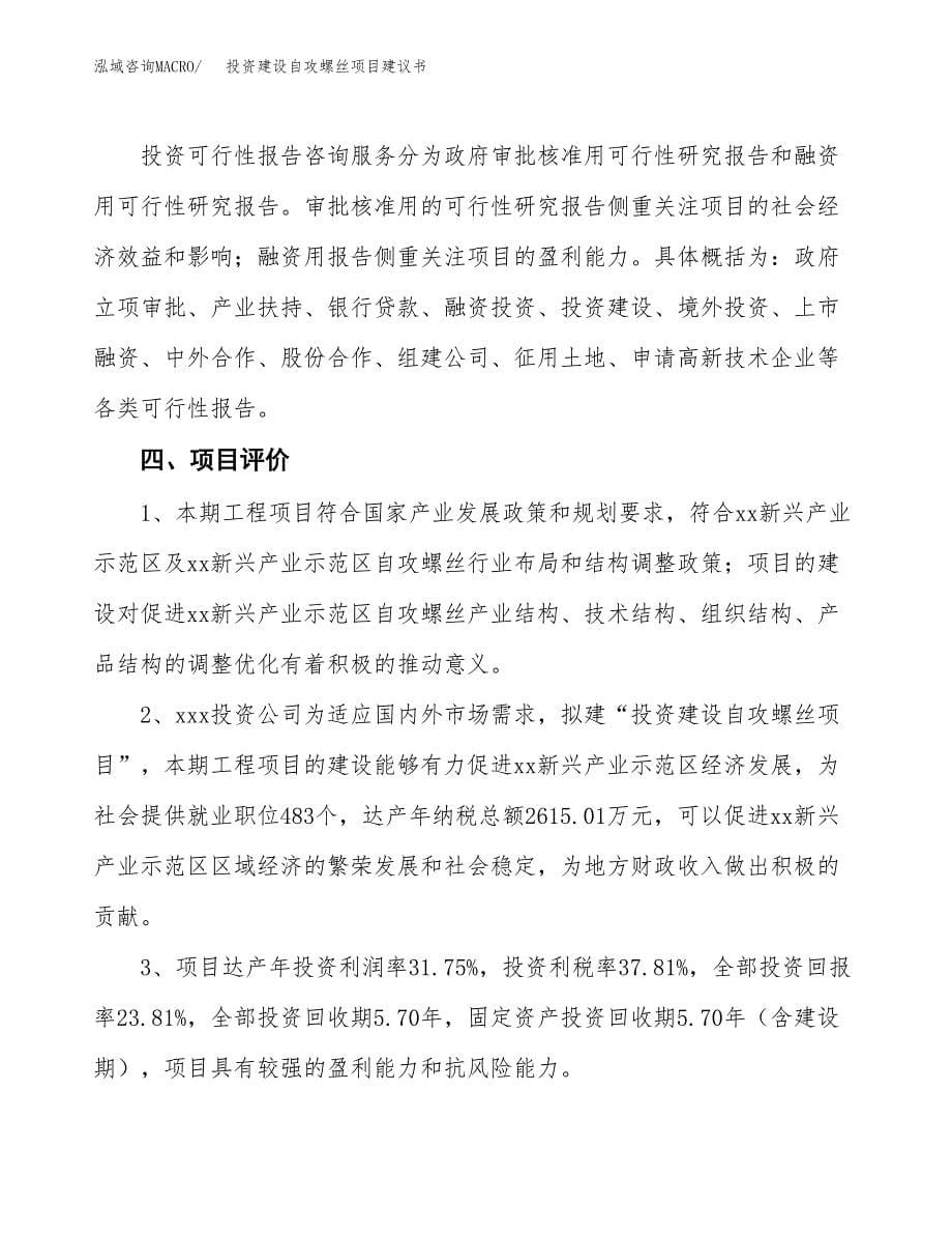 投资建设自攻螺丝项目建议书.docx_第5页