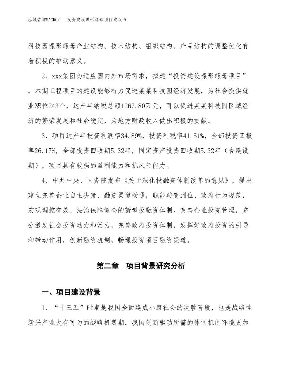 投资建设碟形螺母项目建议书.docx_第5页