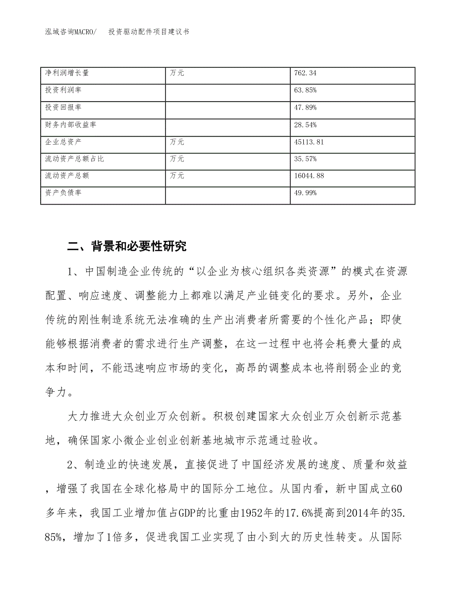 投资驱动配件项目建议书.docx_第3页