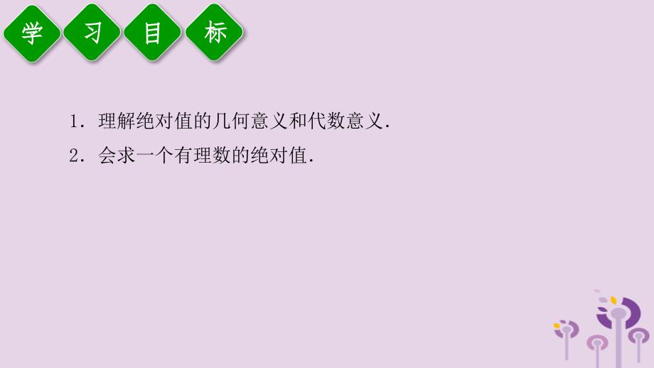 2018年秋七年级数学上册 第一章 有理数 1.2 有理数 1.2.4 第1课时 绝对值课件 （新版）新人教版_第3页