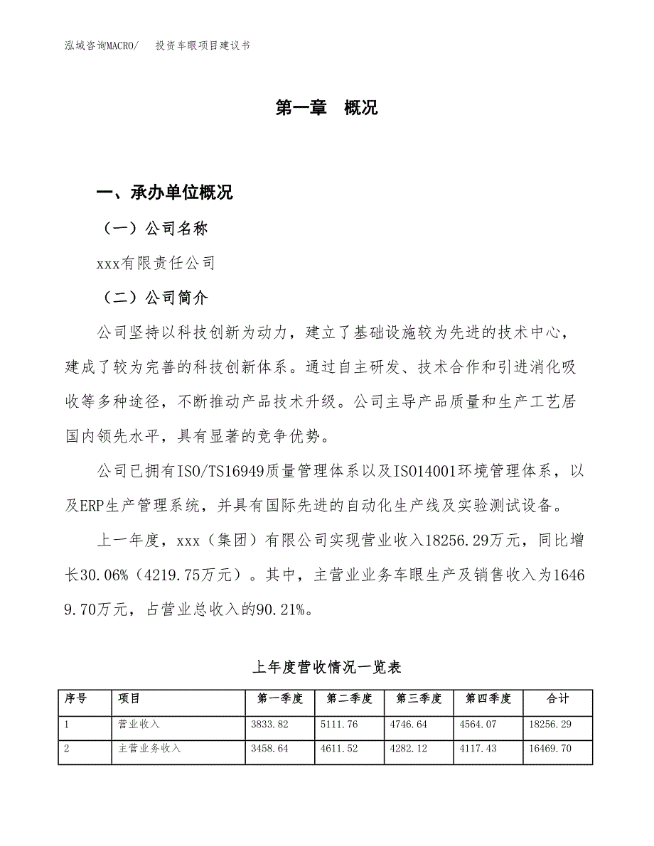 投资车眼项目建议书.docx_第1页