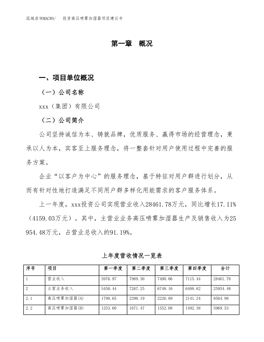 投资高压喷雾加湿器项目建议书.docx_第1页