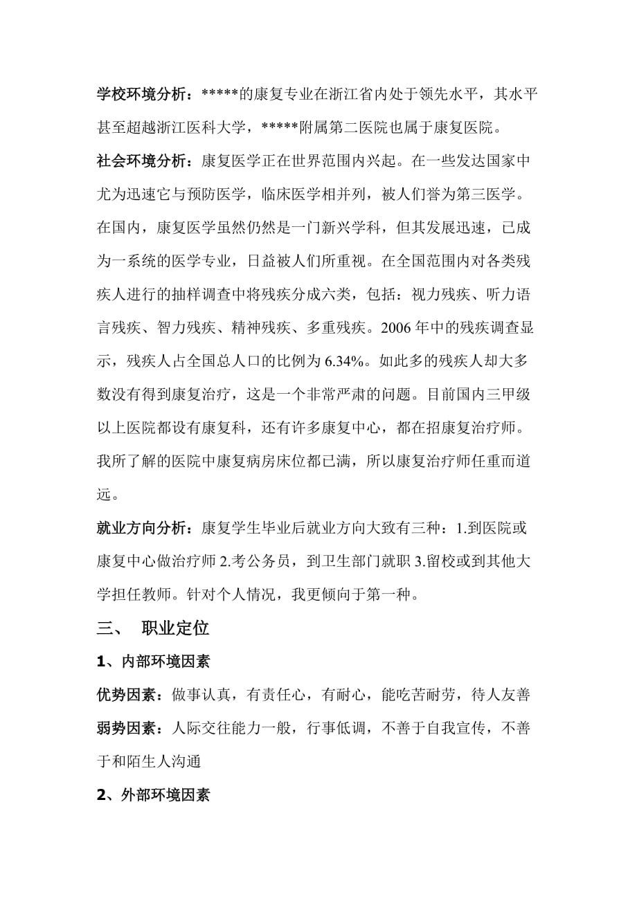 2012年康复治疗学职业生涯规划书.doc_第2页