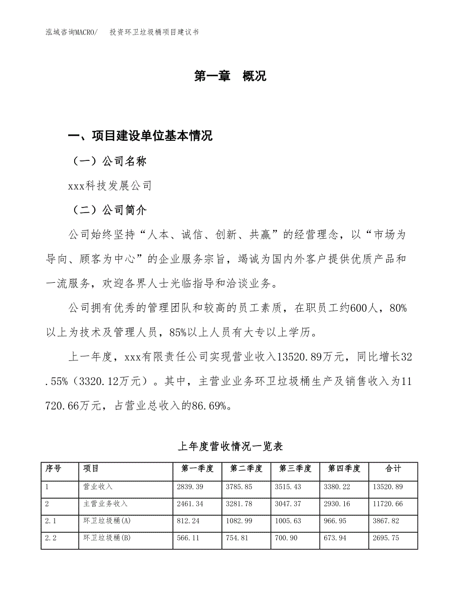 投资环卫垃圾桶项目建议书.docx_第1页