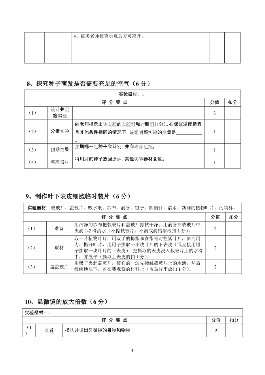 2017年河南省中招实验操作考试操作标准_第4页