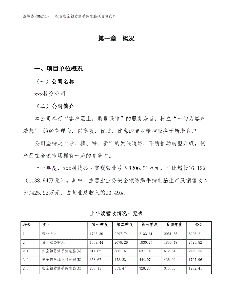 投资安全锁防爆手持电脑项目建议书.docx_第1页