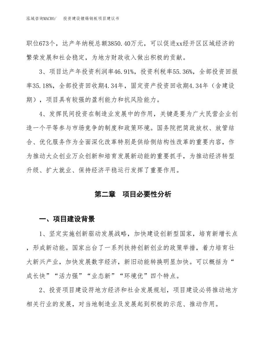 投资建设镀锡钢板项目建议书.docx_第5页