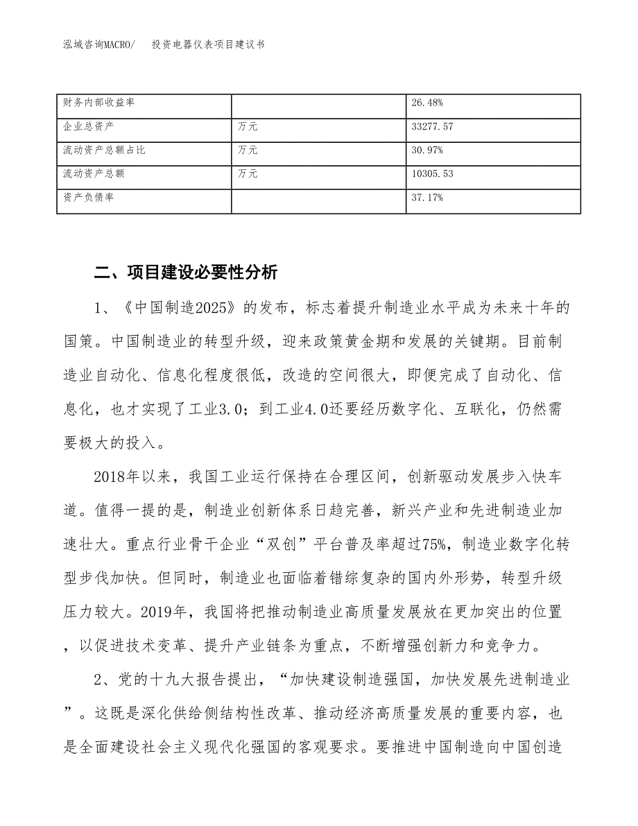 投资电器仪表项目建议书.docx_第3页