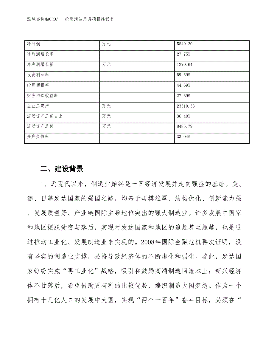 投资清洁用具项目建议书.docx_第3页