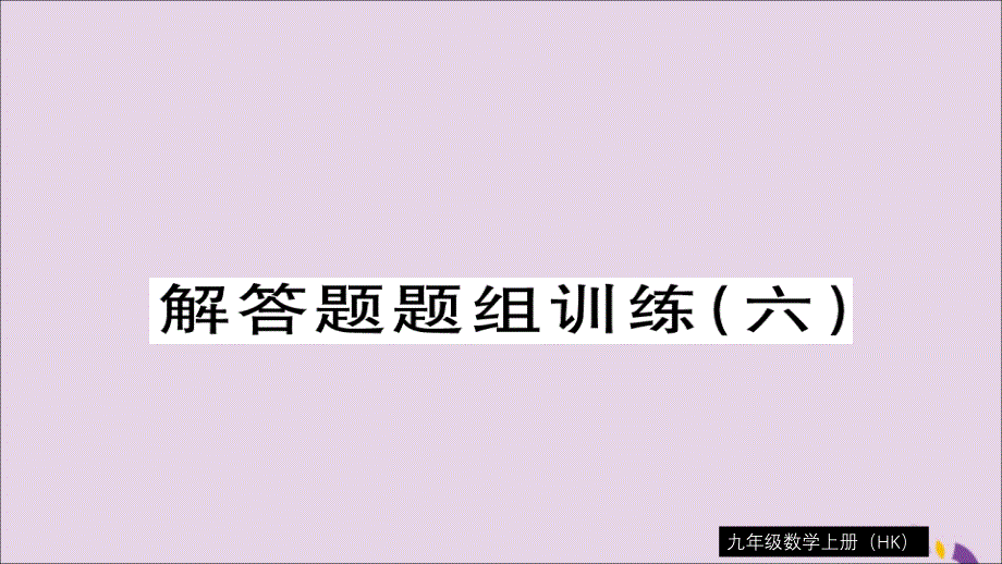 2018秋九年级数学上册 解答题题组训练（六）习题课件 （新版）沪科版_第1页