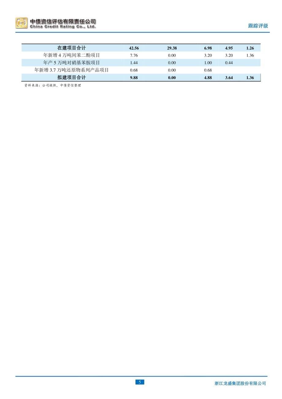 浙江龙盛集团股份有限公司主体信用跟踪评级报告(中债资信)_第5页