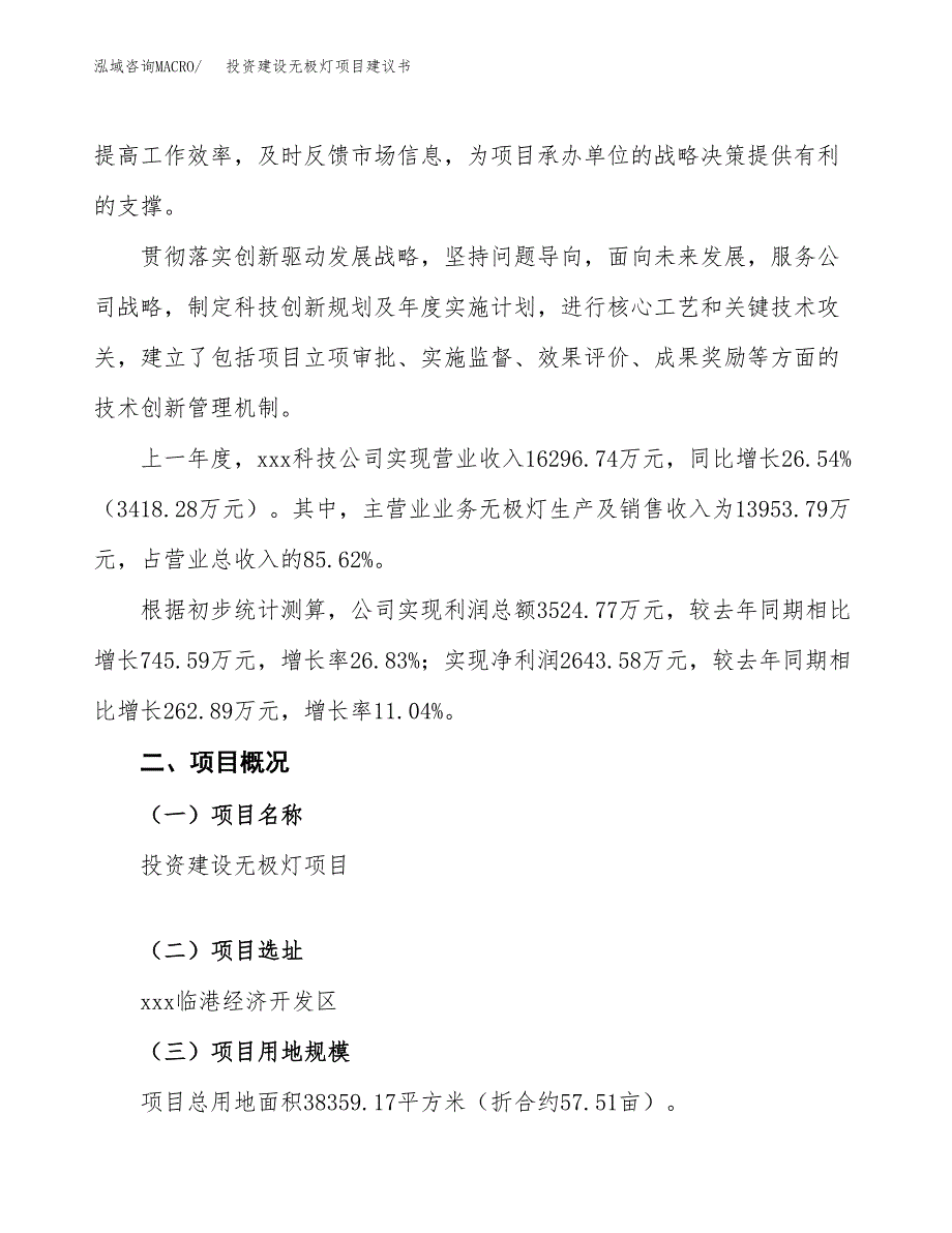 投资建设无极灯项目建议书.docx_第2页