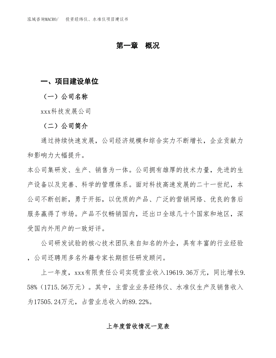 投资经纬仪、水准仪项目建议书.docx_第1页