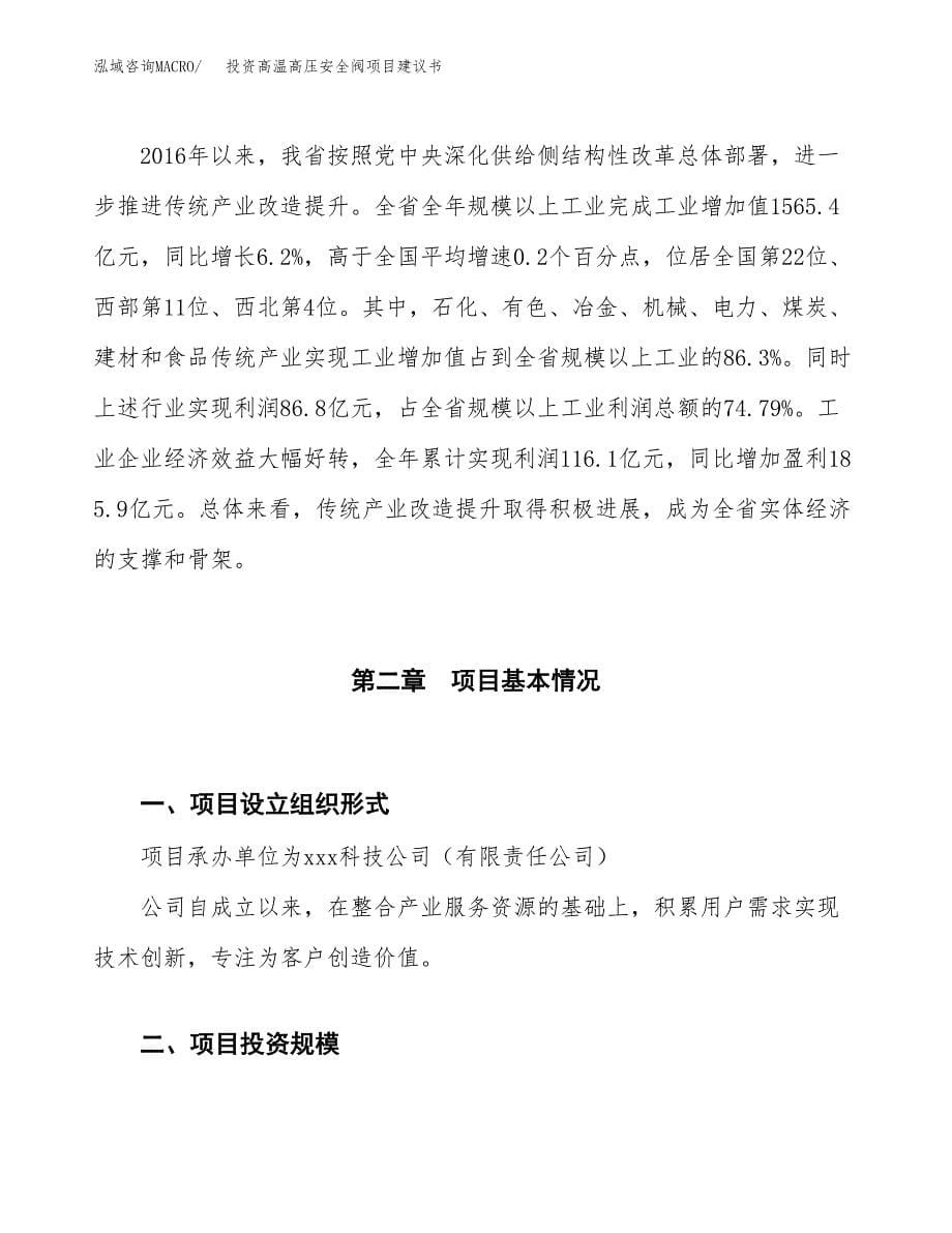 投资高温高压安全阀项目建议书.docx_第5页