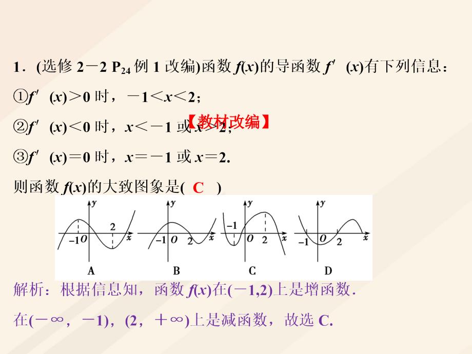 2018年高考数学 导数及其应用：导数与函数的单调性题源探究课件_第3页