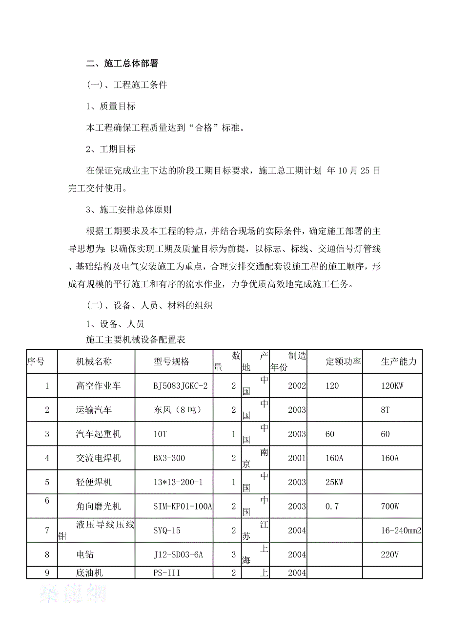 交通配套标线标志交通信号灯工程施工组织设计资料_第4页