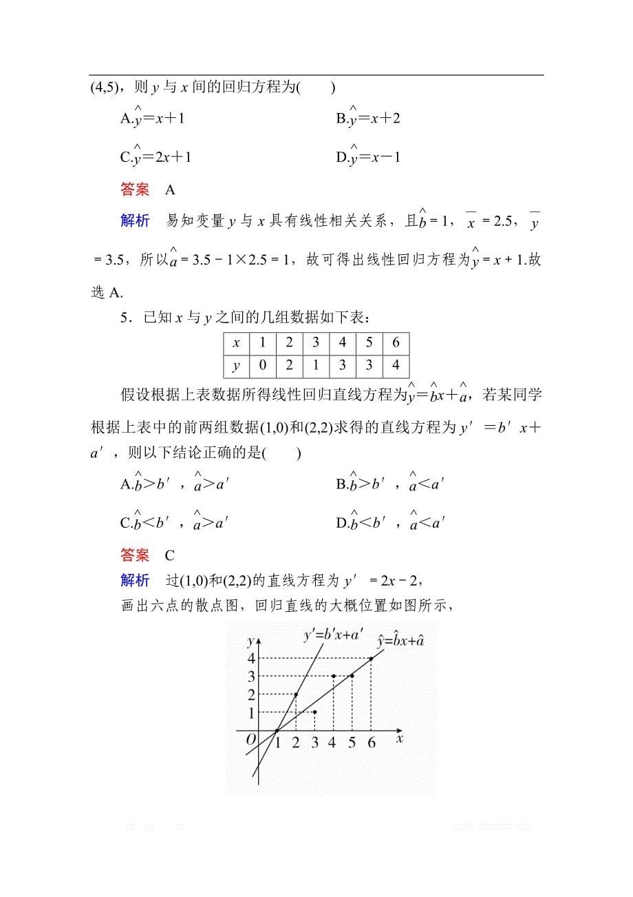 2019-2020学年数学人教A版选修2-3作业与测评：3.1 回归分析的基本思想及其初步应用 _第5页