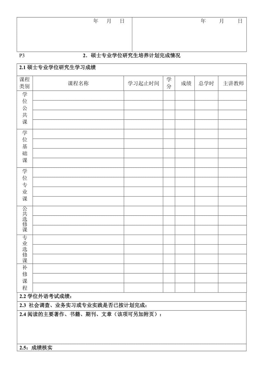 3745云南大学在职攻读硕士专业学位研究生培养登记表.doc_第5页