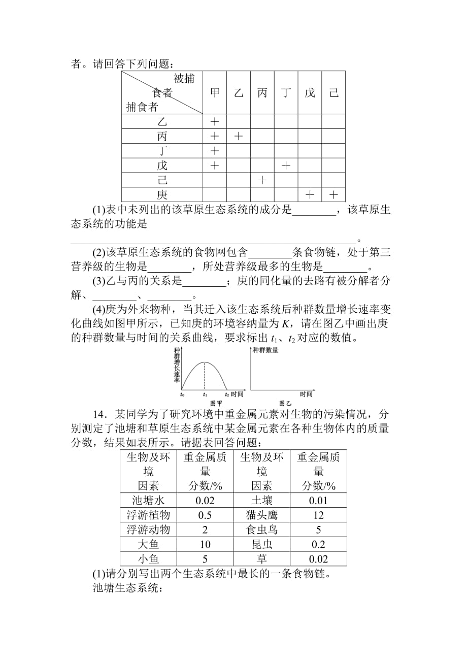 2019年高考生物大一轮复习课下限时集训(四十一)-生态系统的结构_第4页